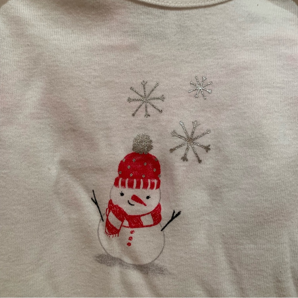 Girls Size 12M Adorable Carter's 2 Piece Tutu Pants Set Snowman Christmas NWT - Picture 3 of 7